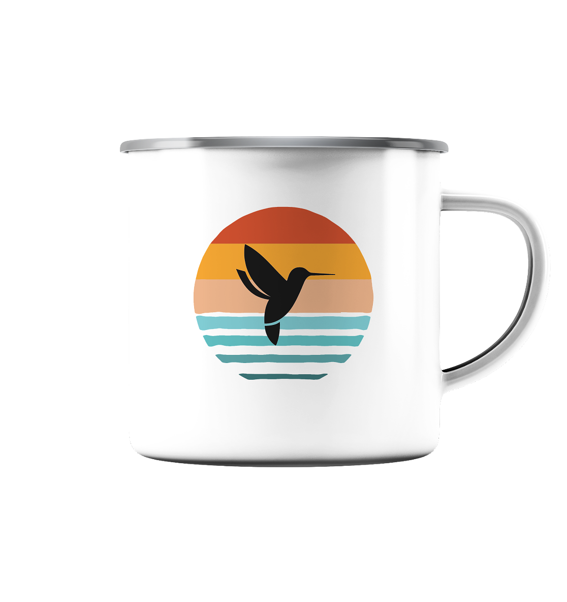 Retro Bird- Emaille Tasse